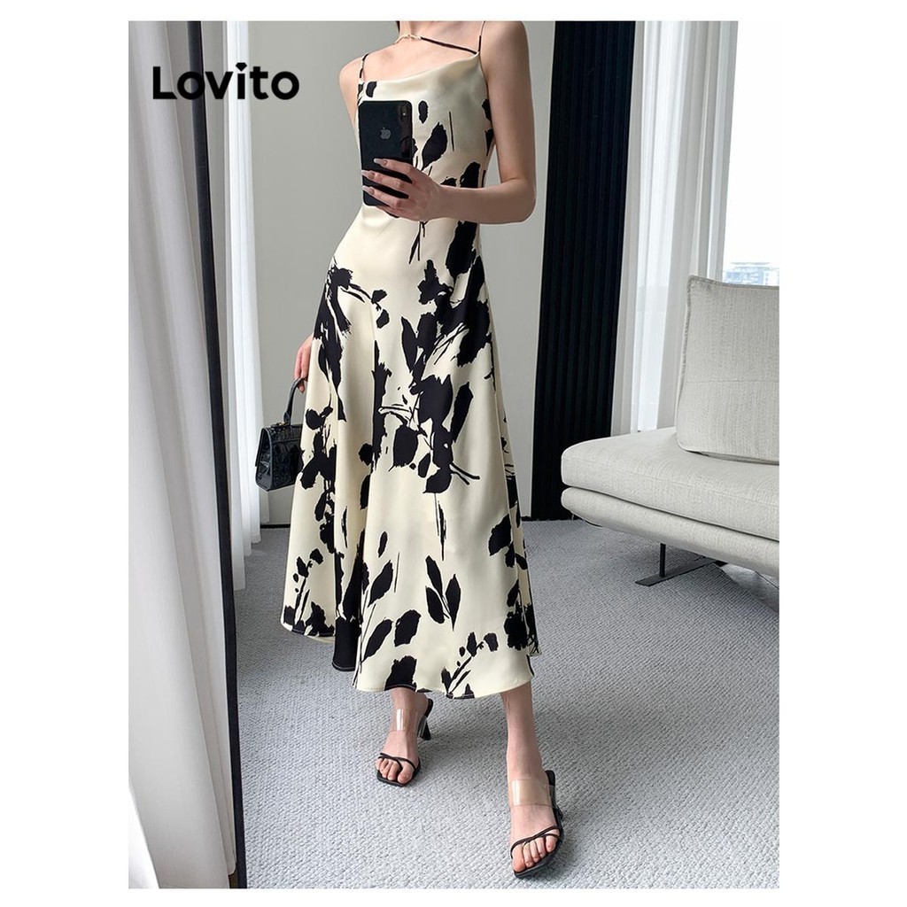 Lovito Women Elegant Floral Flowers Skin Friendly And Comfortable Side