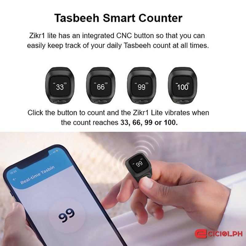 Iqibla Smart Tasbih Digital Tally Counter Ring For Muslims Zikr Ring