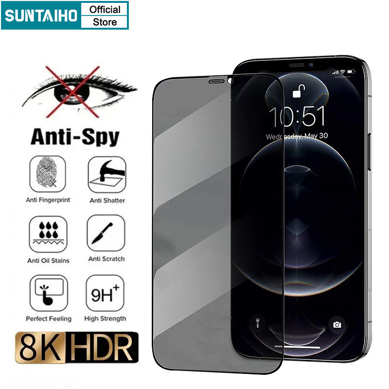 Suntaiho High Quality Anti Spy Privacy Tempered Glass Screen Protector