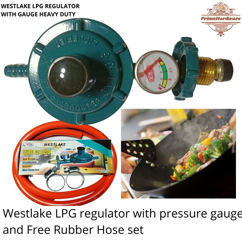 Westlake LPG Regulator With Pressure Gauge And Free Rubber Hose Set