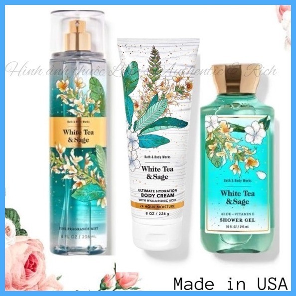 BBW WHITE TEA SAGE BODY MIST Shower Gel Lotion Body Cream