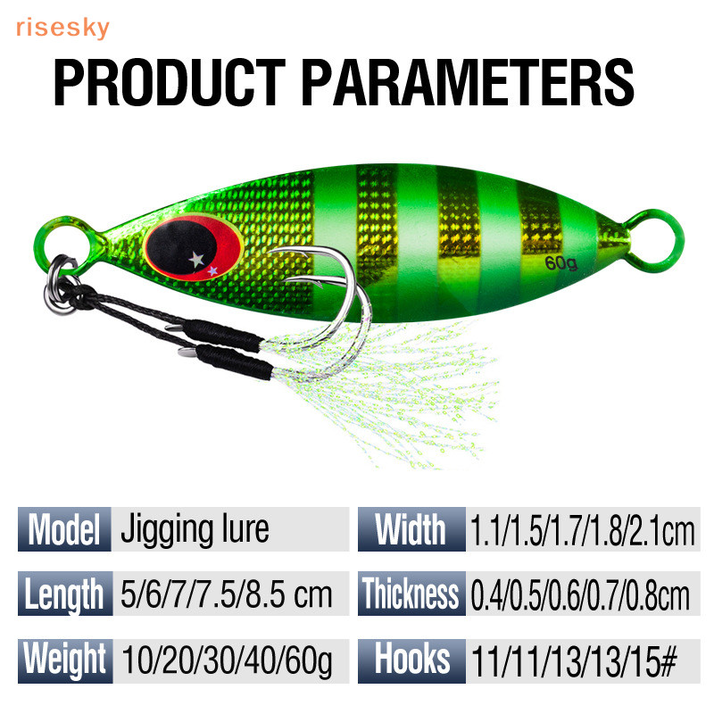 Risesky Pcs G Metal Slow Jig D Eyes Laser Fishing Bait Cm