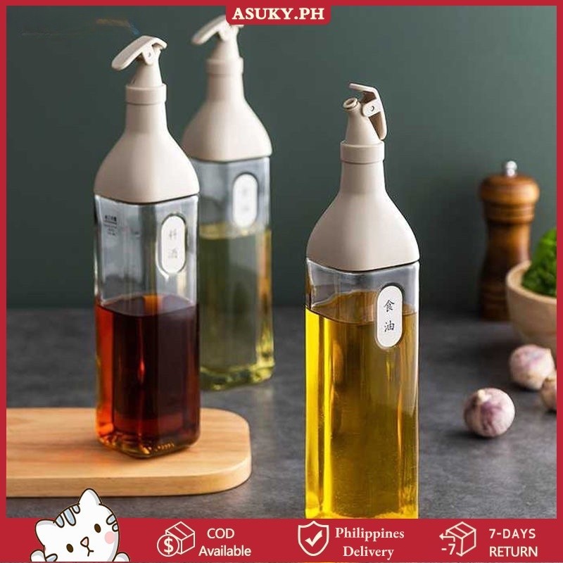 Ml Glass Oil Bottle Leak Proof Condiments Seasoning Dispenser Soy