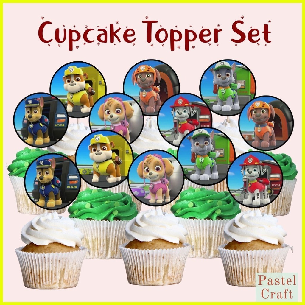 Paw Patrol Pcs Pack Customized Cupcake Toppers For Parties Events