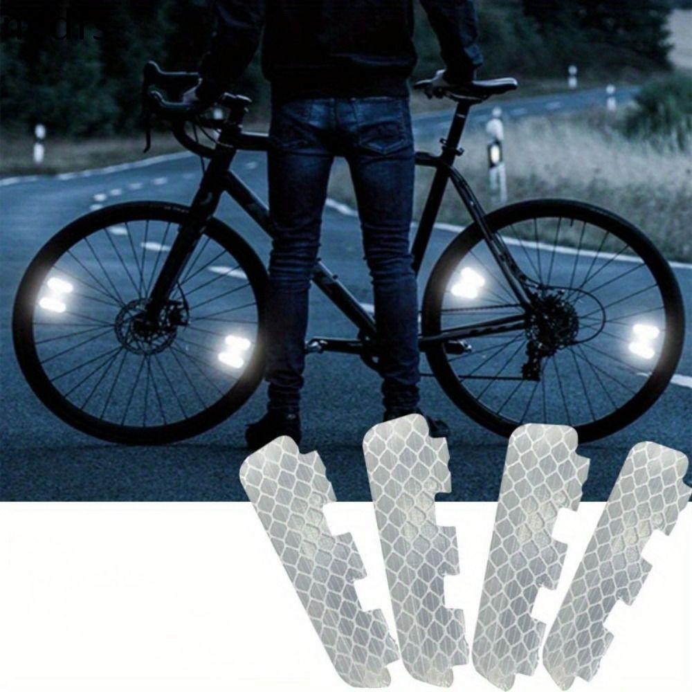 NEDFS 4pcs Set Luminous Bike Spoke Stickers Luminous Reflectors