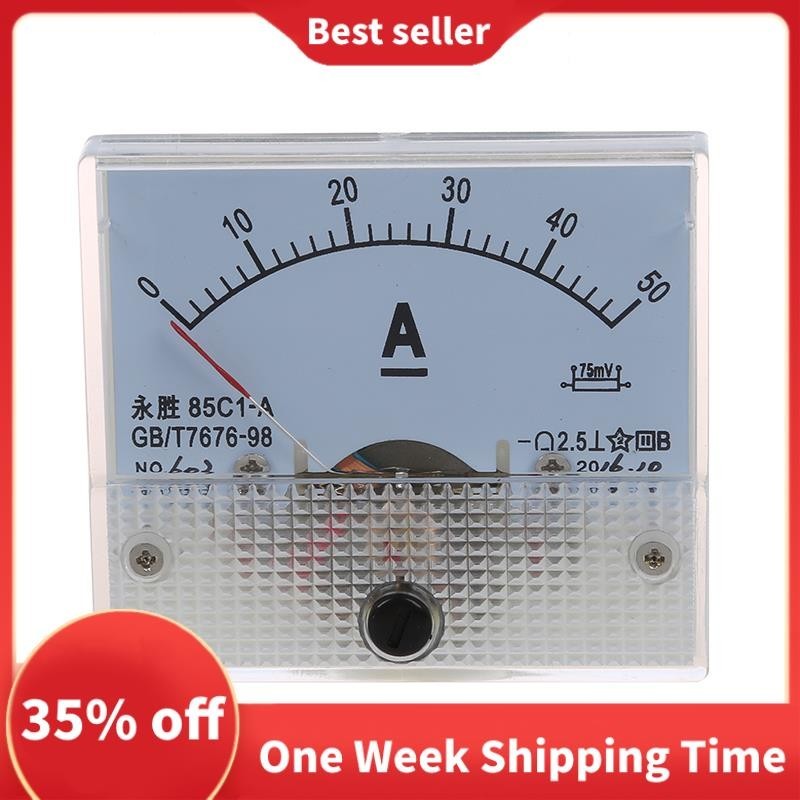 Available 85C1 DC 0 50A Rectangle Analog Panel Ammeter Gauge Shopee