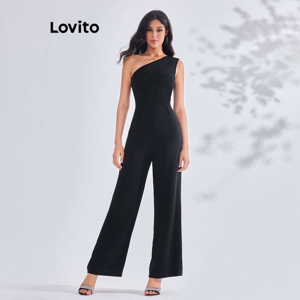 Lovito Women Asymmetrical Jumpsuit LBE03094 Shopee Philippines