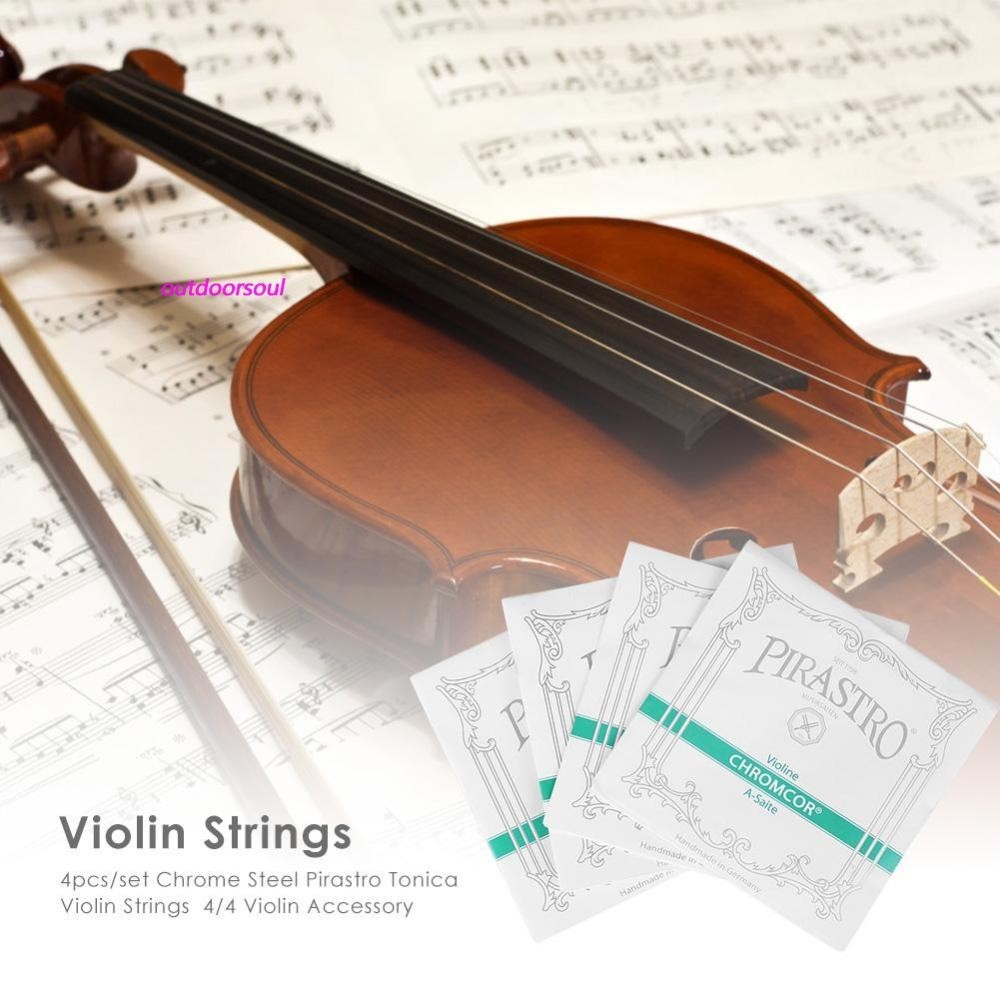 4pcs Set Chrome Steel Pirastro Tonica Violin Strings 4 4 Violin