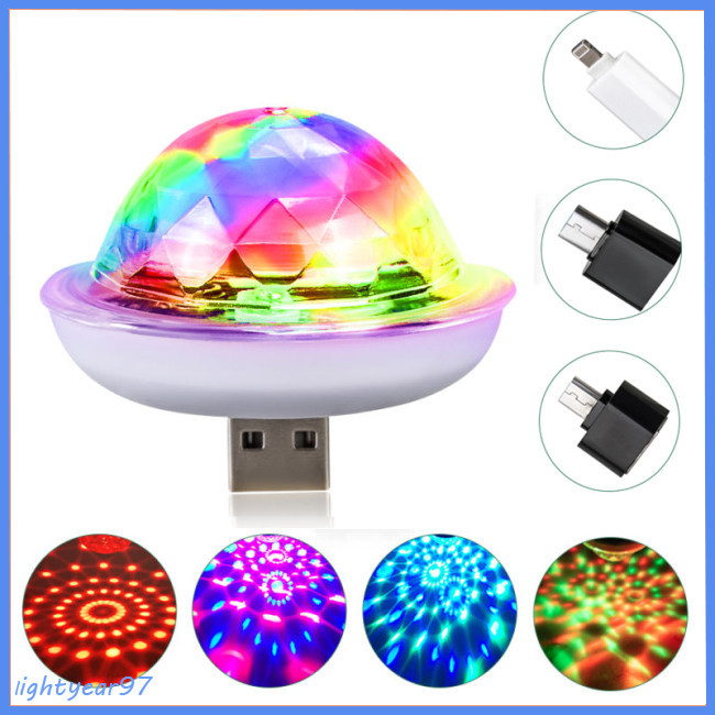 COD LED RGB Disco Stage Light DC 5V USB Magic Ball Light Sound