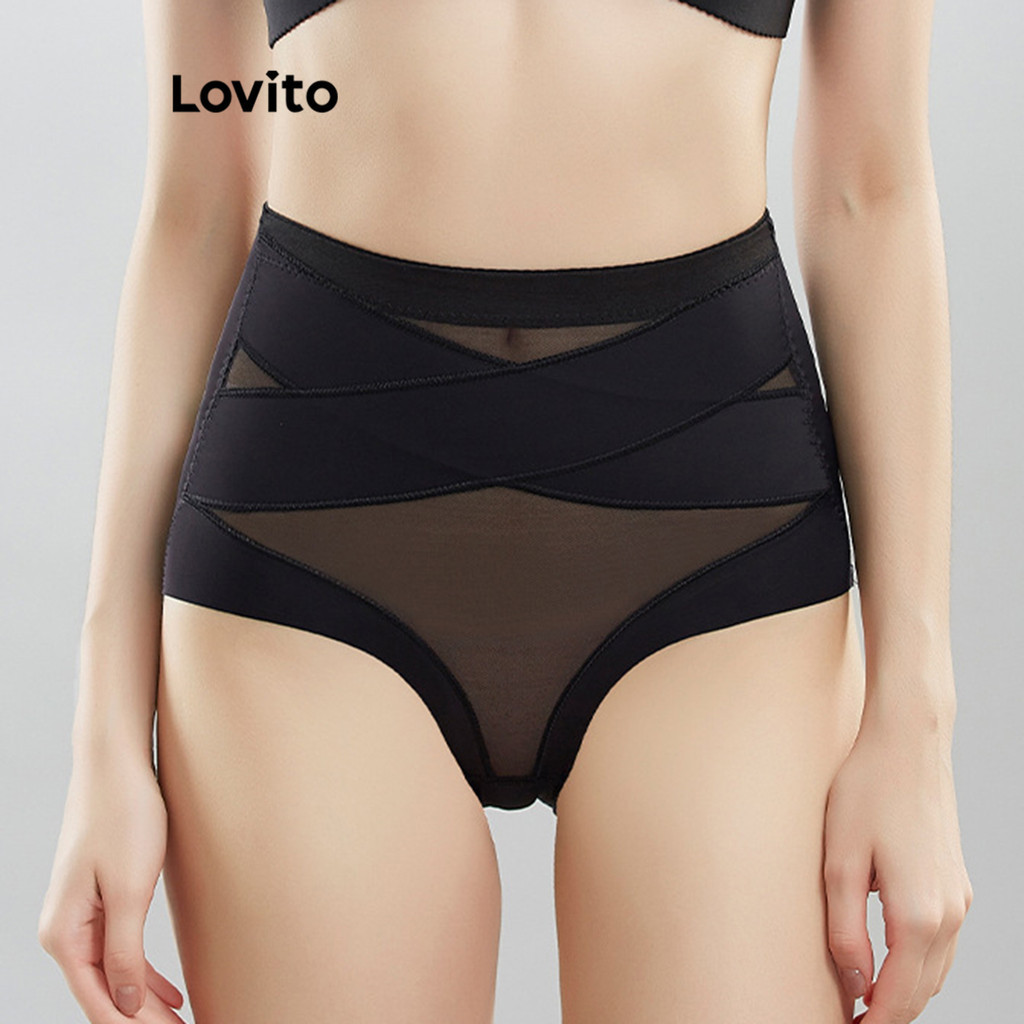 Lovito Elegant Plain Body Shapewear Para Sa Babae Lnl Shopee