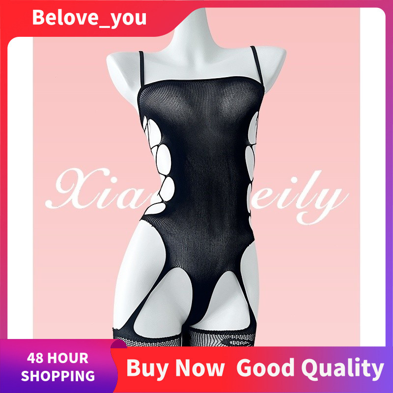 Fishnet Open Crotch Bodysuit Stockings Sexy Lingerie Nighties Sex Dress