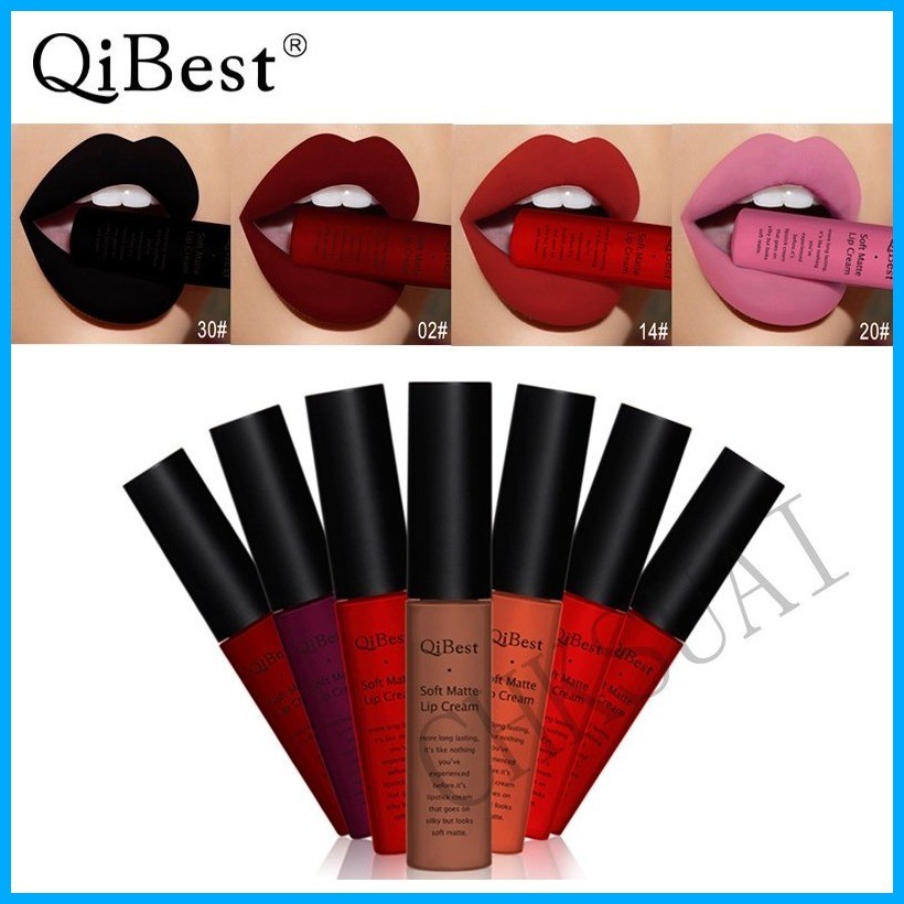 Qibest Brand Colors Waterproof Matte Nude Lipstick Lipkit Pigment