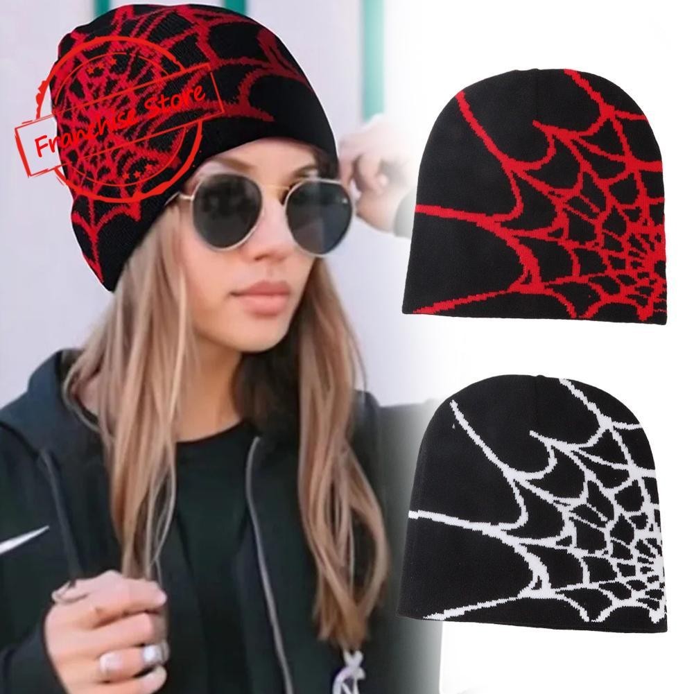 Eraei Spider Web Jacquard Caps Y K Knitted Warm Hip Hop Unisex Elastic