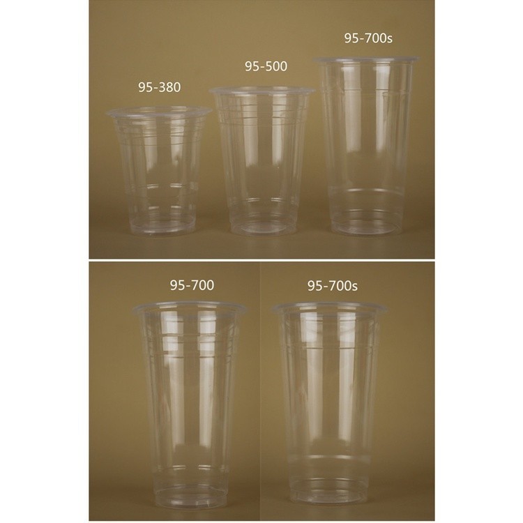 100pcs Plastic PP Y Cup With Lids SET 8oz 12oz 16oz 22oz 95mm