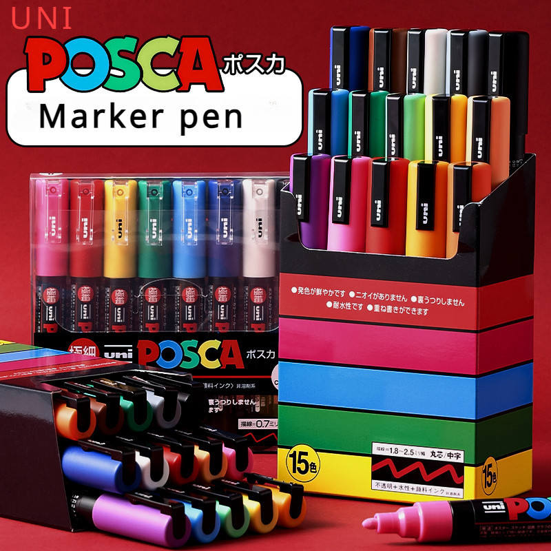 Uni Posca Marker Set Of Acrylic Paint Pens Pc M M M Colores