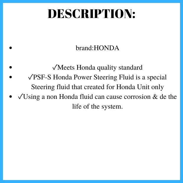 Honda Psf Power Steering Fluid Psf S L Shopee Philippines