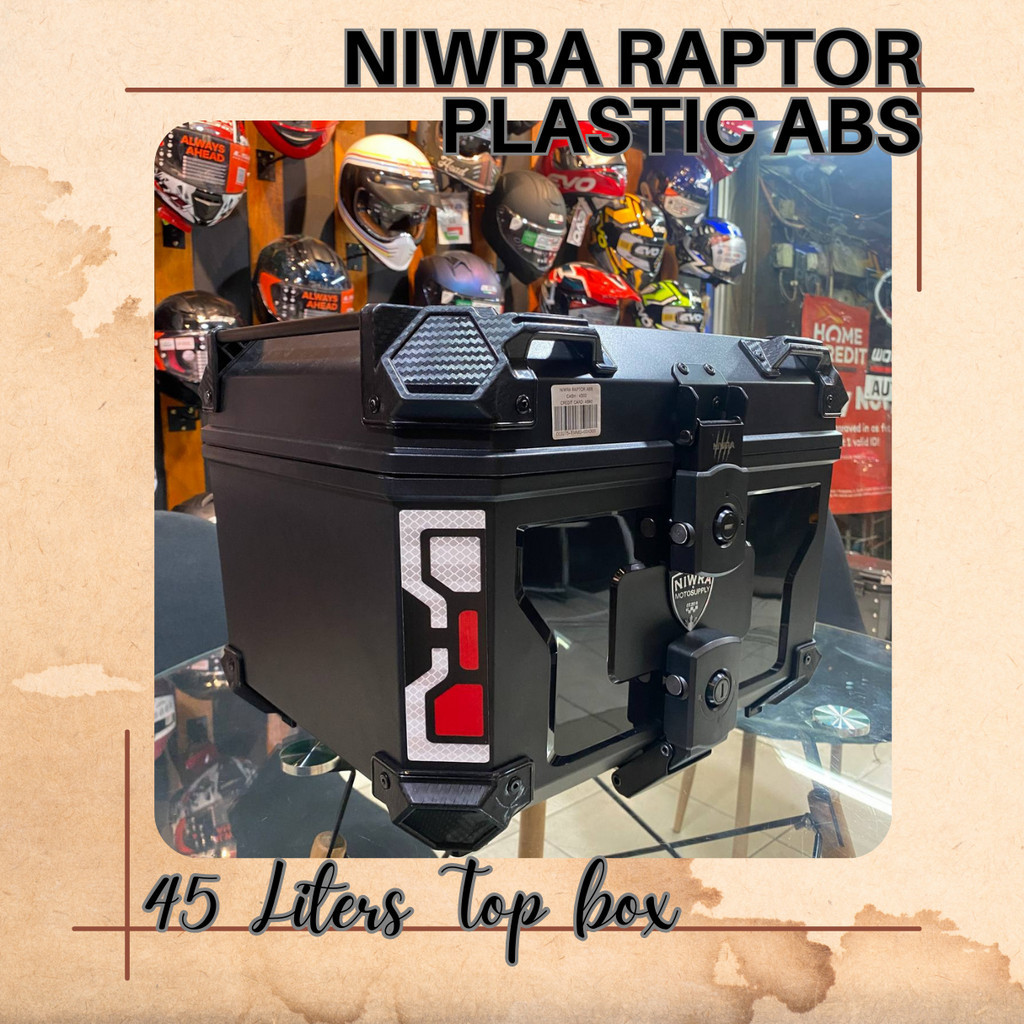 Niwra Hard Plastic Motorcycle Top Box L Black Shopee Philippines