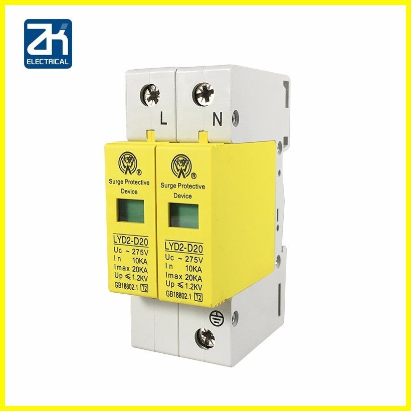 D20 2P 10KA 20KA 275V 385V 420V AC SPD House Surge Protector