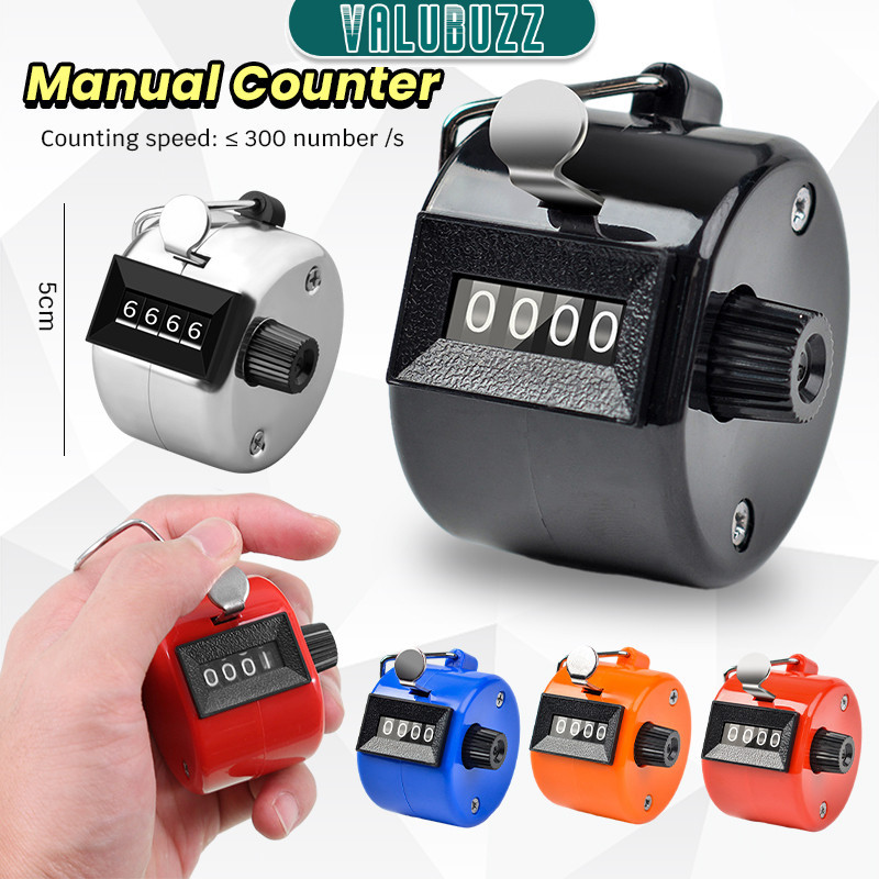 VLB Mini Digital Hand Tally Counter 4 Digit Number Colorful Counting