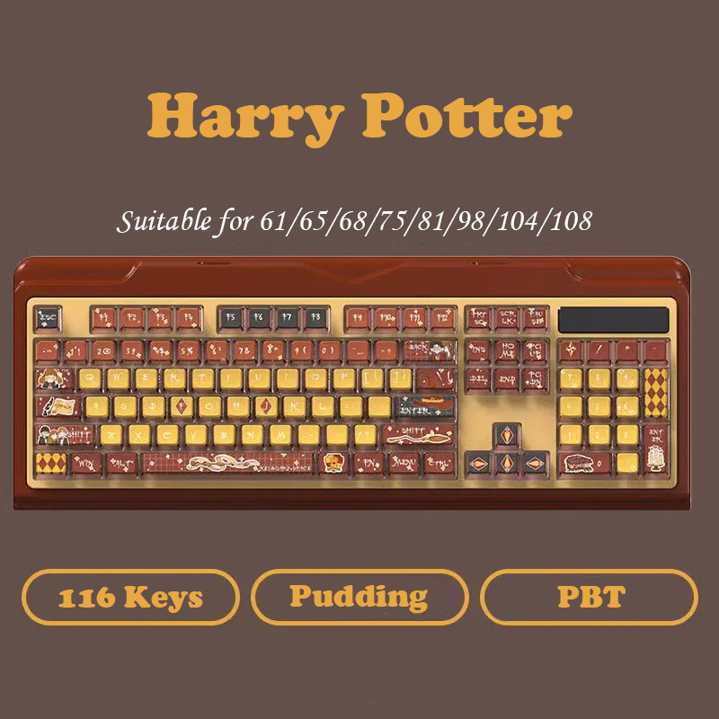 Harry Potter Theme Pudding Translucent Keycaps 116 Keys ASA Profile