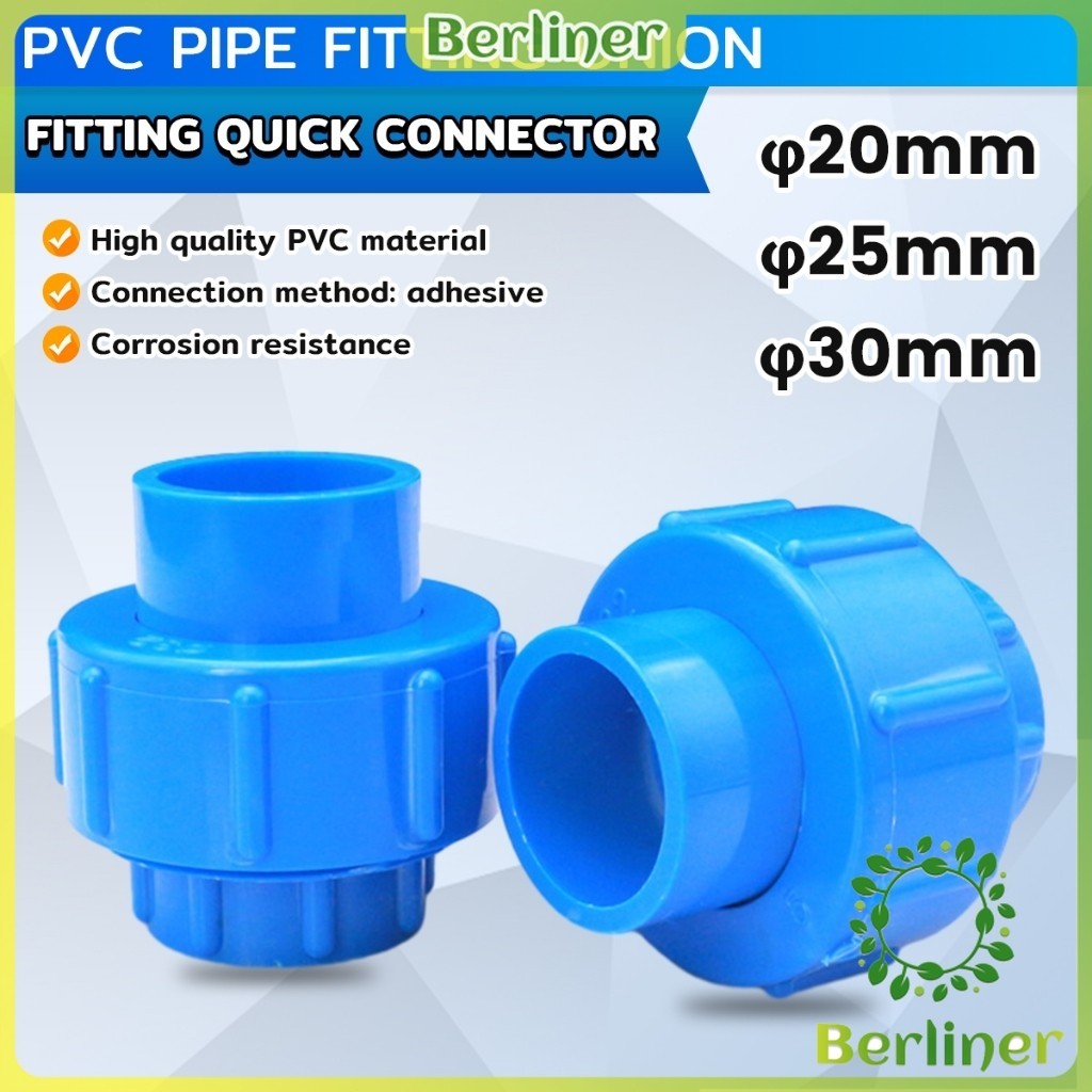 Berliner PVC Pipe Fitting Union Quick Connector Blue Fitting Coupling