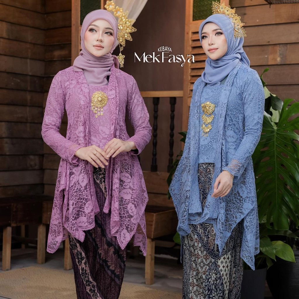 Tunikmy Baju Kebaya Mek Fasya Exclusive Lace Set Baju Raya Viral