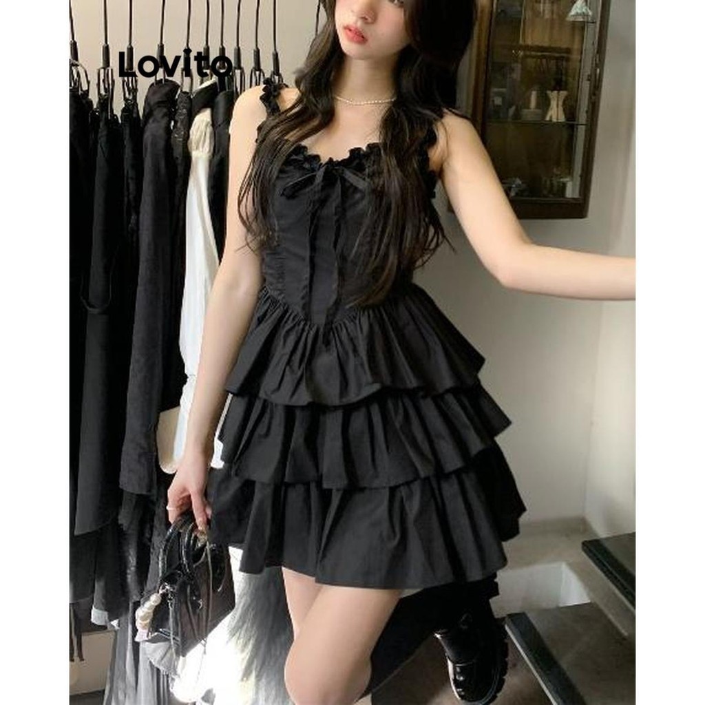 Lovito Women Casual Plain Tiered Layer Dress LNA47139 Shopee Philippines