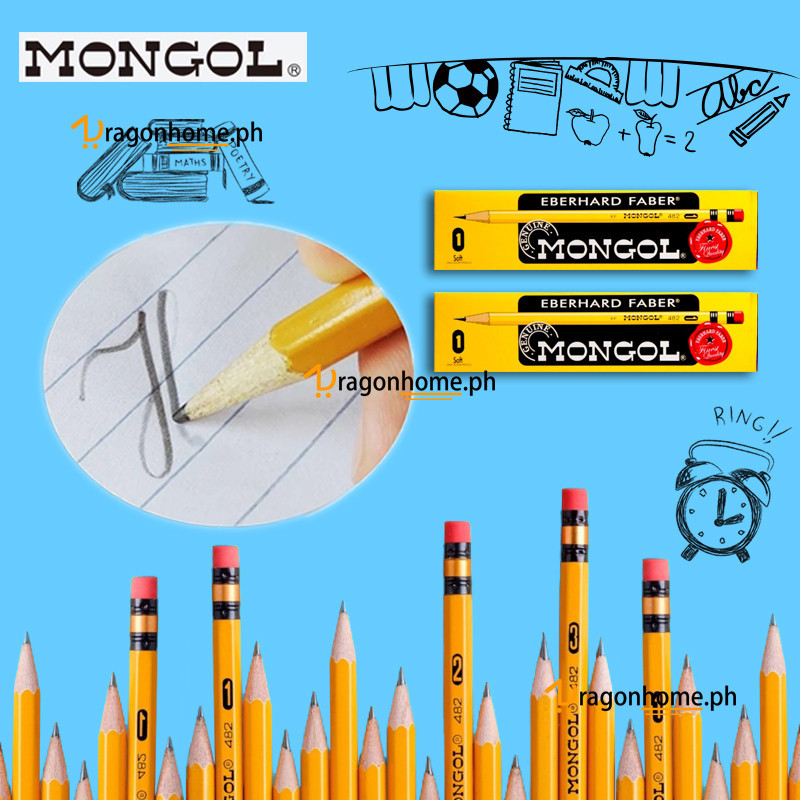 12pcs 2 XL Mongol Pencil W Eraser Lapis Art Dedicated Hand Painted