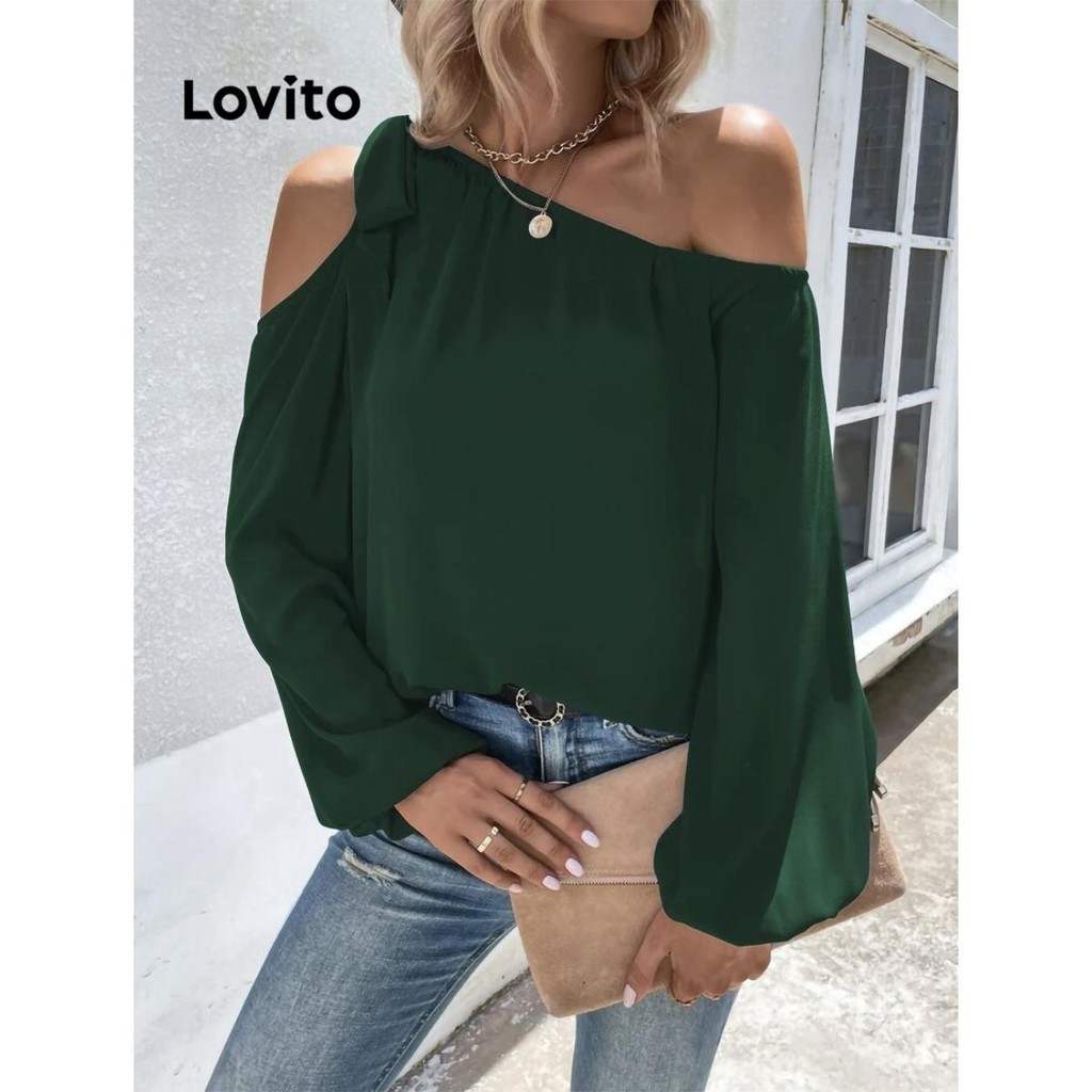 Lovito Women Casual Plain Lace Up Blouse LNL57293 Shopee Philippines