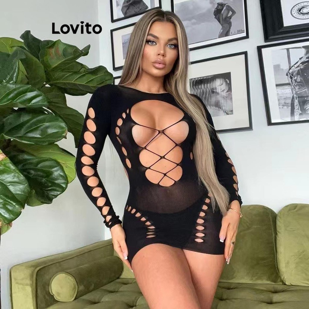 Lovito Women Sexy Plain Cut Out Sexy Lingerie Lnl Shopee Philippines