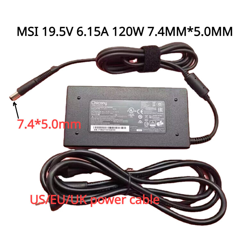 MSI Chicony 19 5V 6 15A 120W AC Power Charger MSI A11 120P1A A120A025L