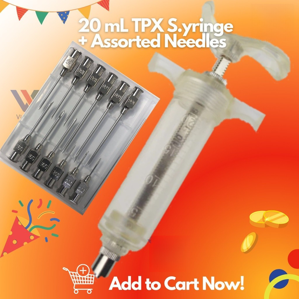 Ml Fiberglass Syringe Free Assorted Stainless Needles Heavy Duty