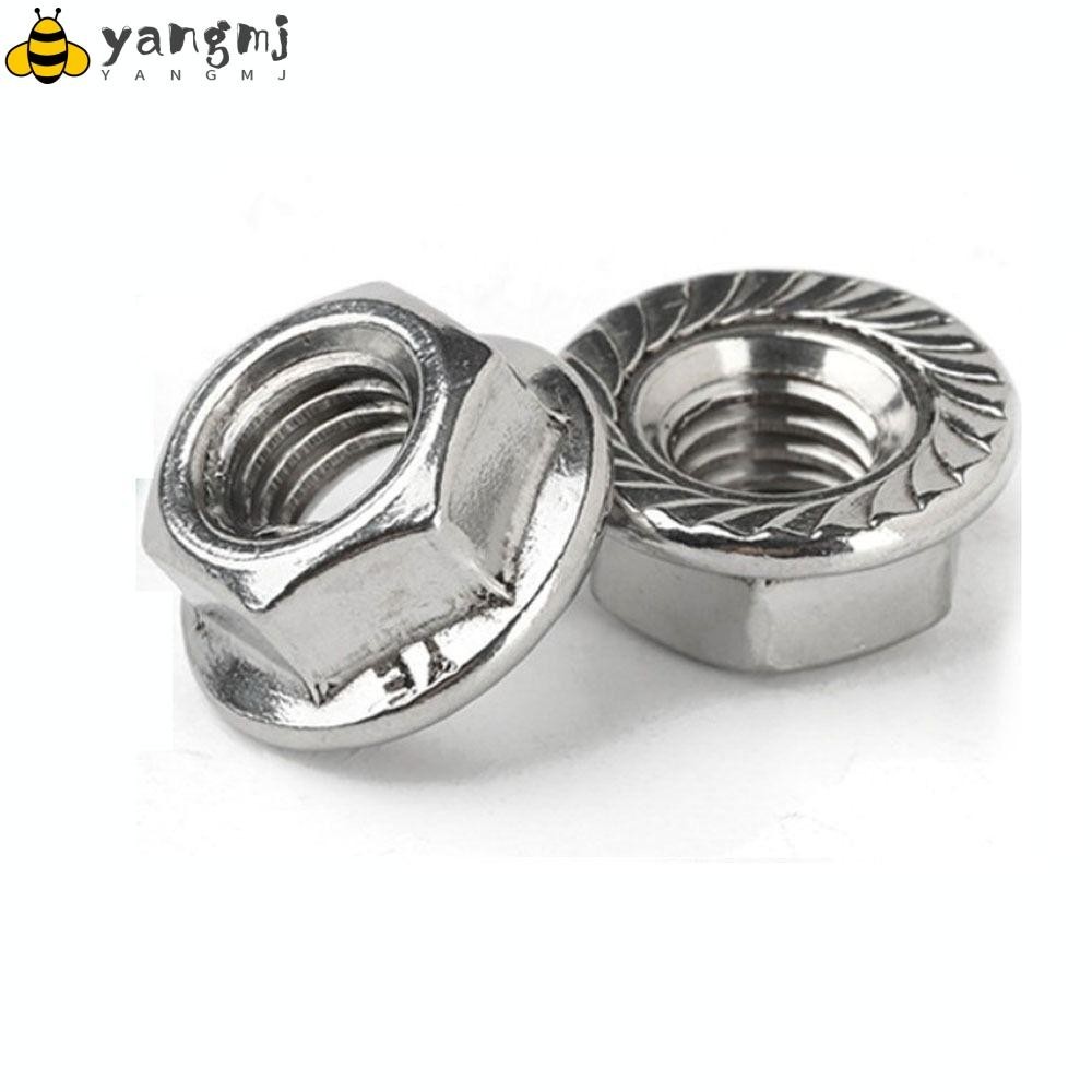 YANGMJ 25pcs Serrated Flange Hex Lock Nuts M8 X 1 25mm Stainless Steel