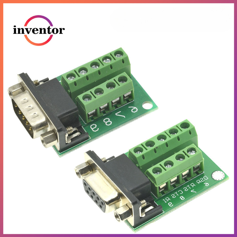 D Sub 9pin Solderless Connectors DB9 RS232 Serial To Terminal Female