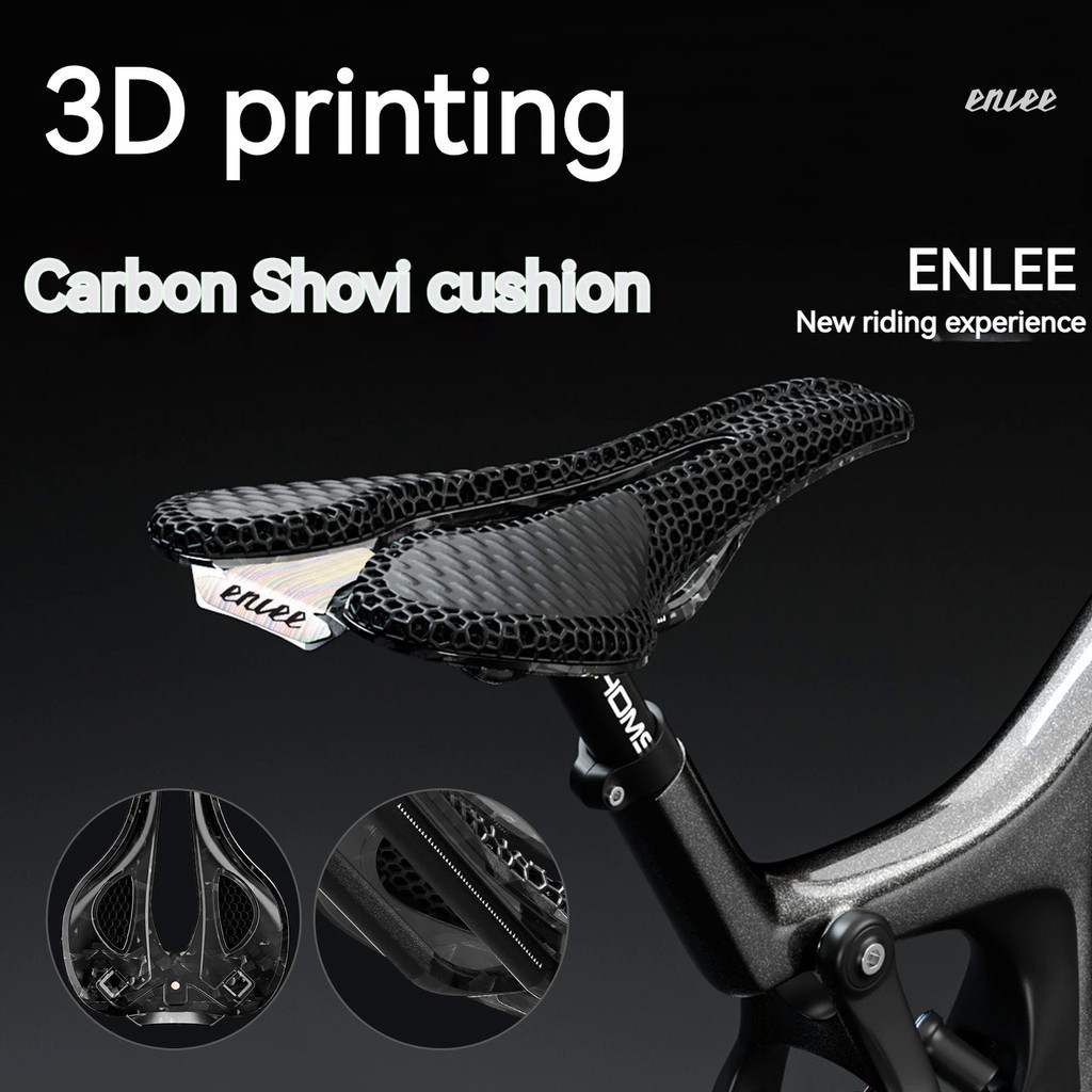 ENLEE Bicycle 3D Printed Saddle Ultralight Carbon Fiber Road Mountain