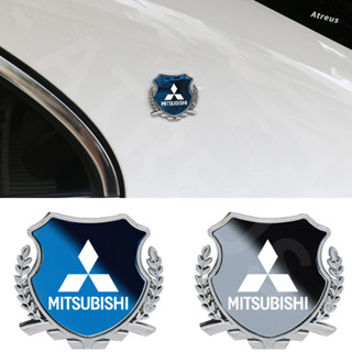 Mitsubishi Car 3D Metal Badge Sticker Carbon Fiber Texture Emblem Auto