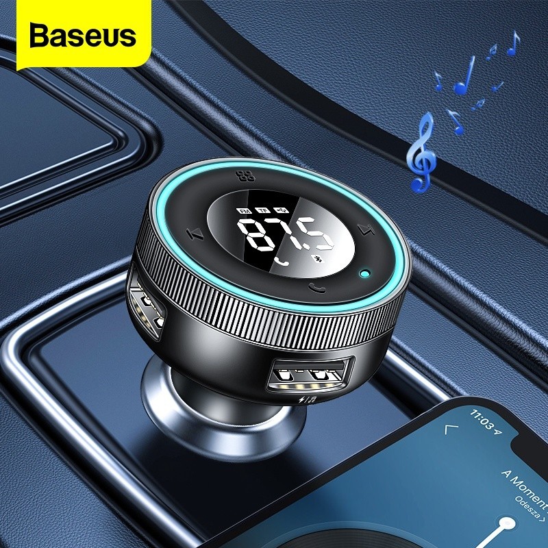 RR Baseus FM Transmitter Car Wireless Bluetooth 5 0 FM Aux Radio