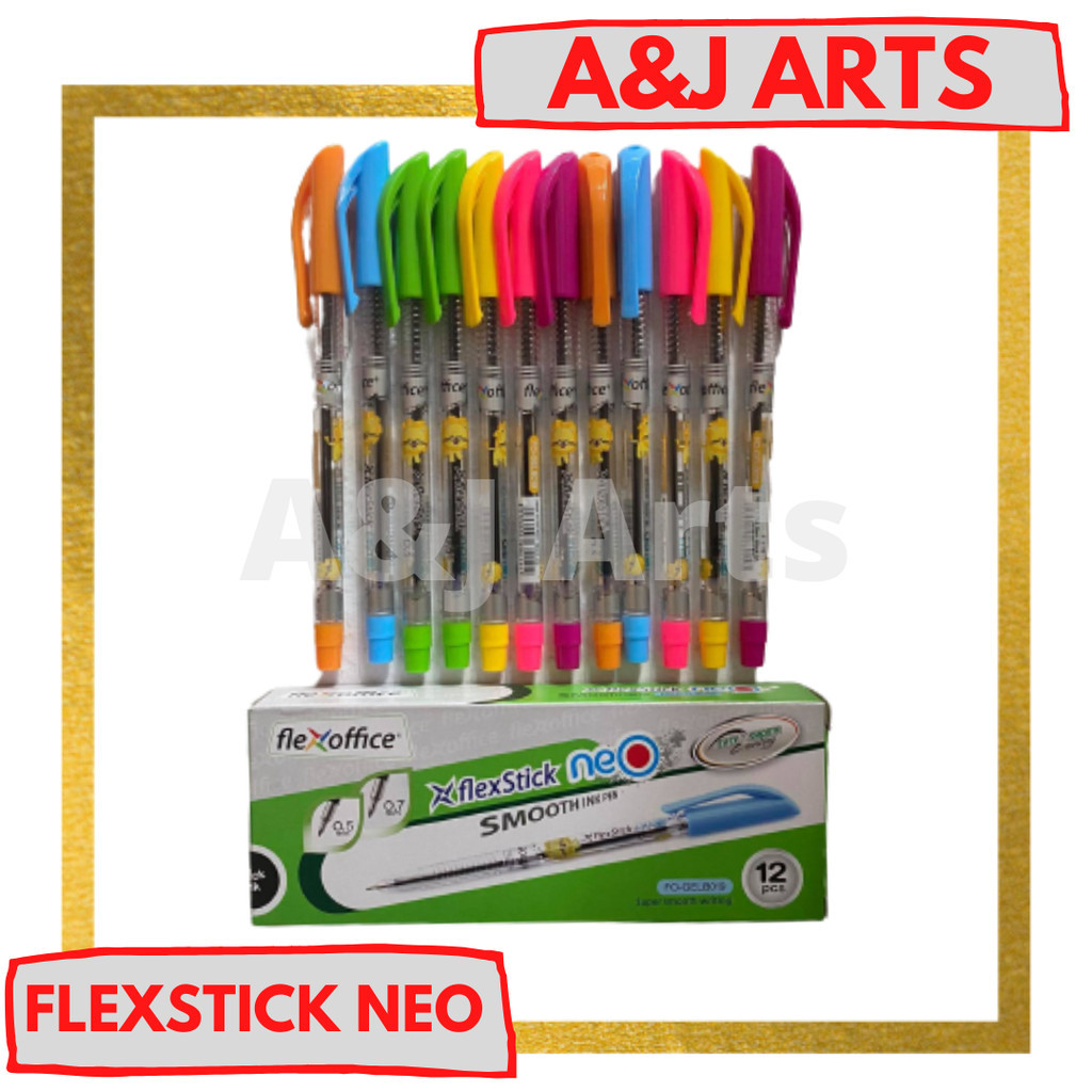 Flexstick NEO Smooth Ink Pen Ballpen Flexoffice FO GELB019 12pcs 0 5mm