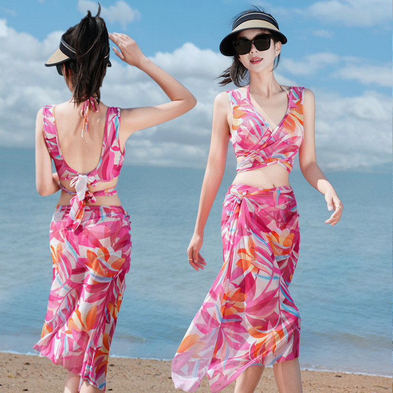 Seaside Beach Swimsuit Female Split Bikini Three Piece Set Influencer