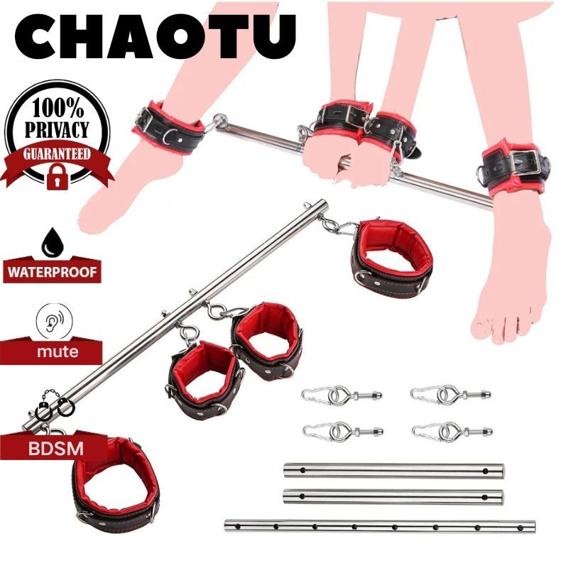 SM Bondage Set Spreader Bar Sex Slave Handcuffs Ankle Cuffs Fetish