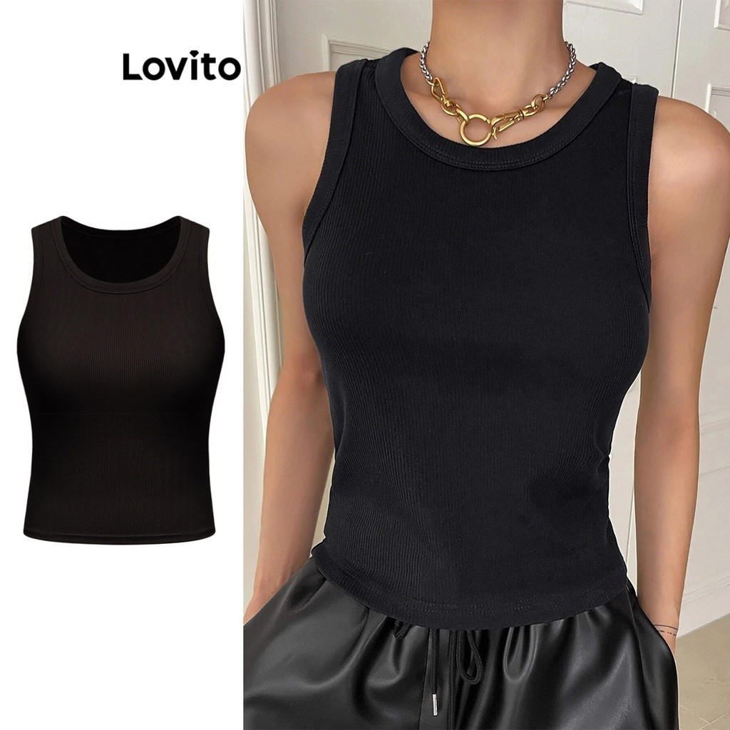 Lovito Women Casual Plain Basic Tank Top L77ED011 Shopee Philippines