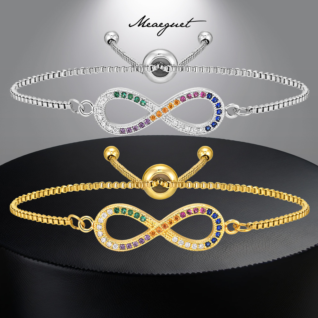 Meaeguet Infinity Love Bracelet For Women Girls K Gold Plated Forever