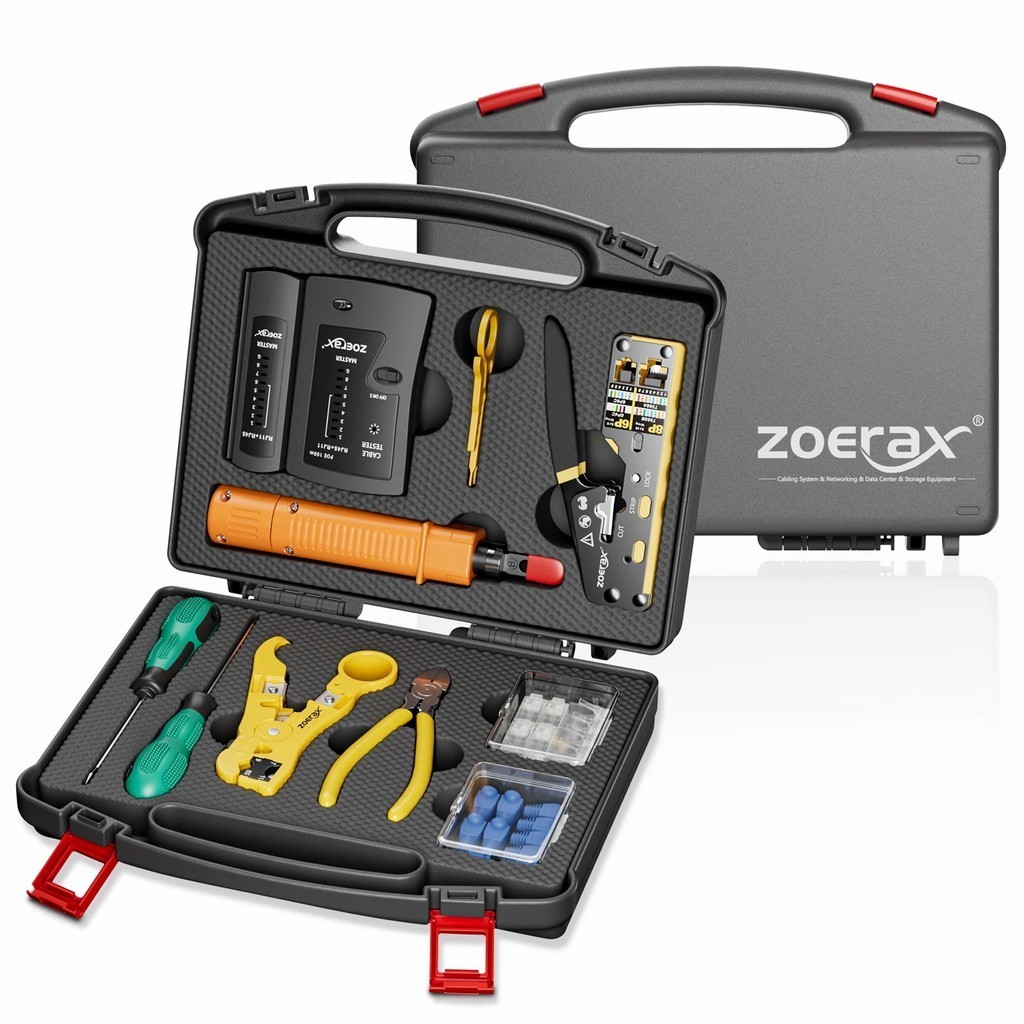 Network Tool Kit Zoerax Rj Crimp Tool Kit Pass Through Crimper Rj