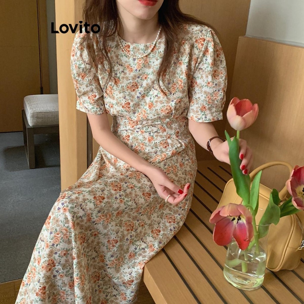 Lovito Women Casual Ditsy Floral Flowers Dress LNE63093 Shopee