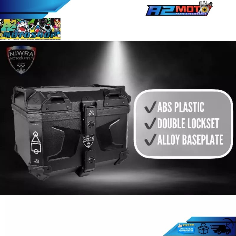 A Moto Niwra F Raptor Abs Hard Plastic Top Box Hnj Mc Duhan Alloy Base