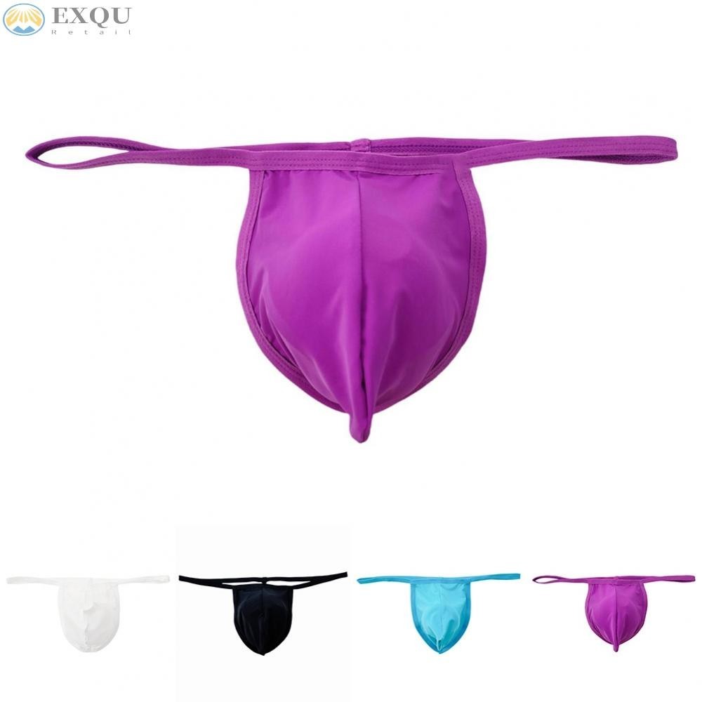 Mens Sexy Lingerie Ice Silk Pouch G String Thong Briefs Underwear