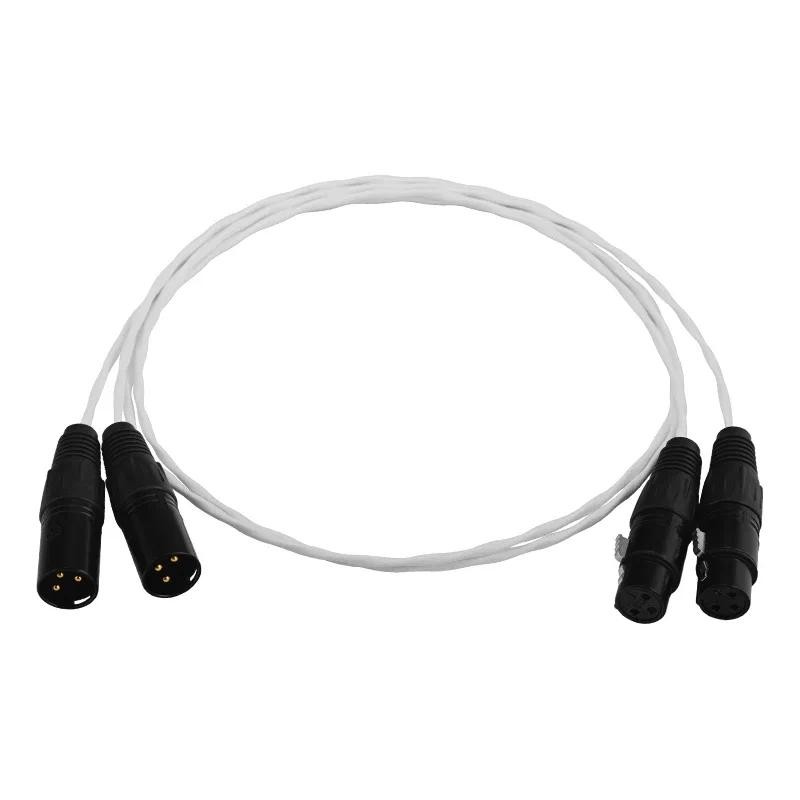 Pair XLR Balanced Cable Silver Plated HiFi Audio Line For Microphone