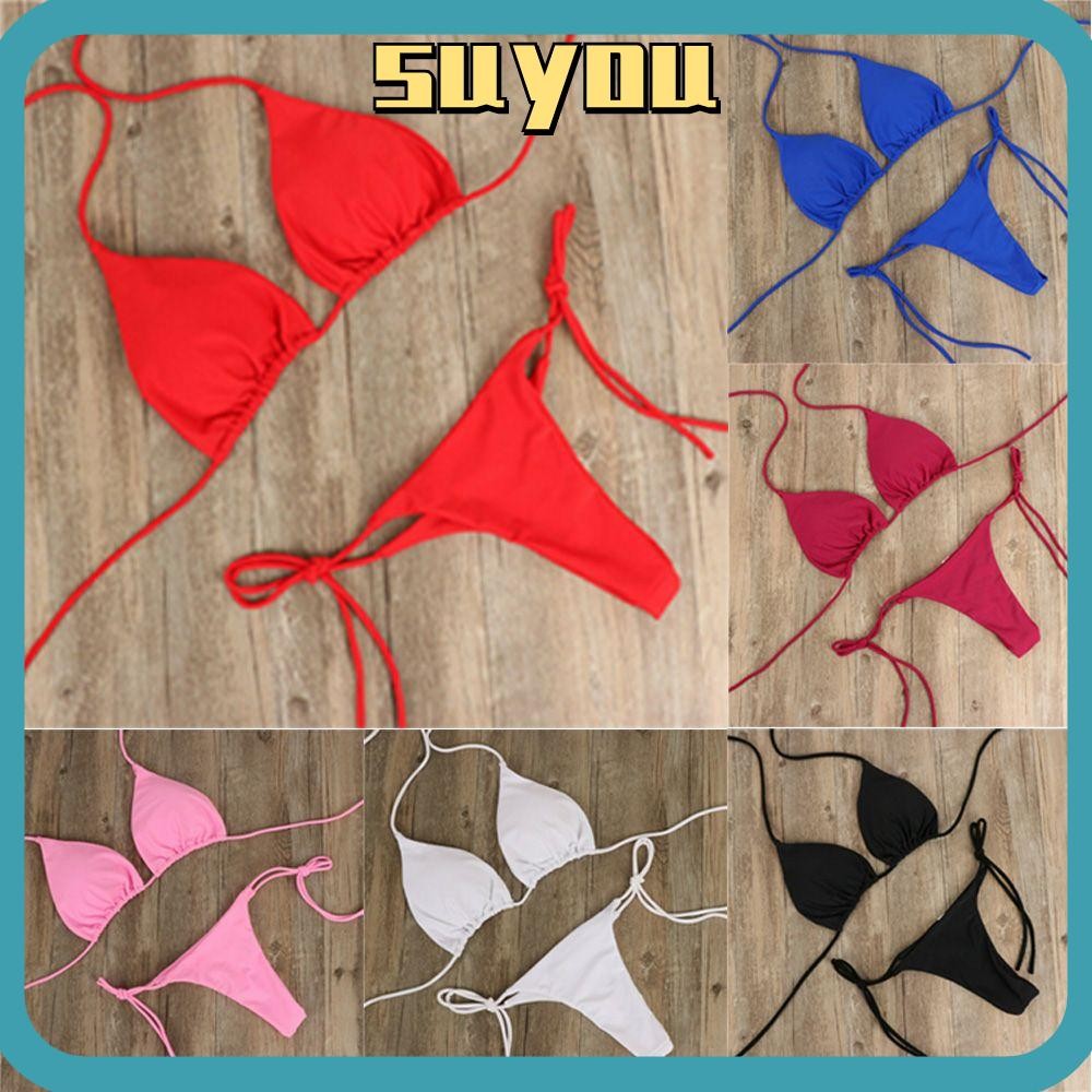 SUYO Bikini Set Adjustable Woman G String Thong Split Sexy Backless