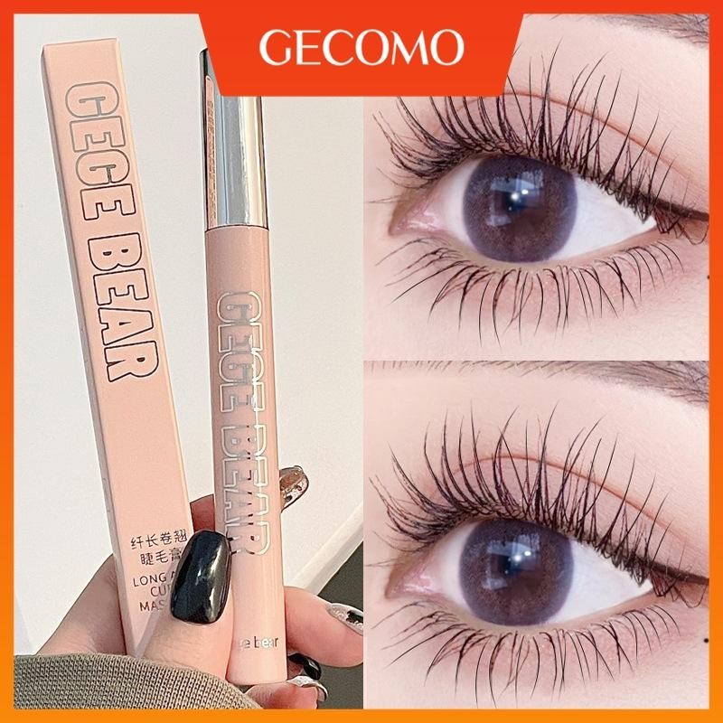 Gecomo Waterproof Mascara Fine Brush Head Long Lasting Thick Curly Eye