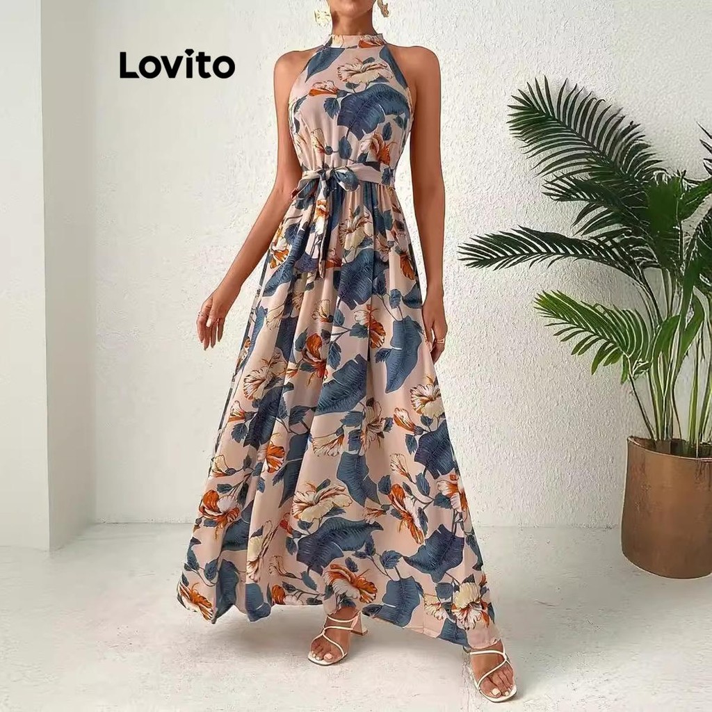 Lovito Women Boho Tropical Belted Dress LNL74325 Shopee Philippines